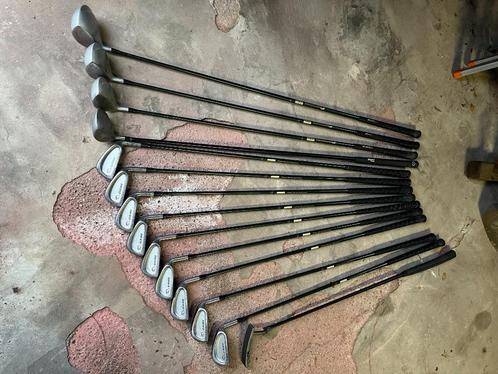 Golfclubs met tas en plooikarretje, Sport en Fitness, Golf, Zo goed als nieuw, Club, Overige merken, Ophalen