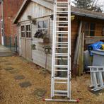 Schijfladder 3-delig, Doe-het-zelf en Bouw, Ladders en Trappen, Ladder, Gebruikt, Ophalen of Verzenden, 4 meter of meer