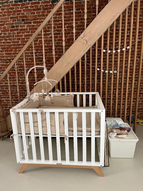 Box Lynn Wit/Naturel Bopita, Kinderen en Baby's, Babyparken, Zo goed als nieuw, In hoogte verstelbaar, Boxkleed, Ophalen