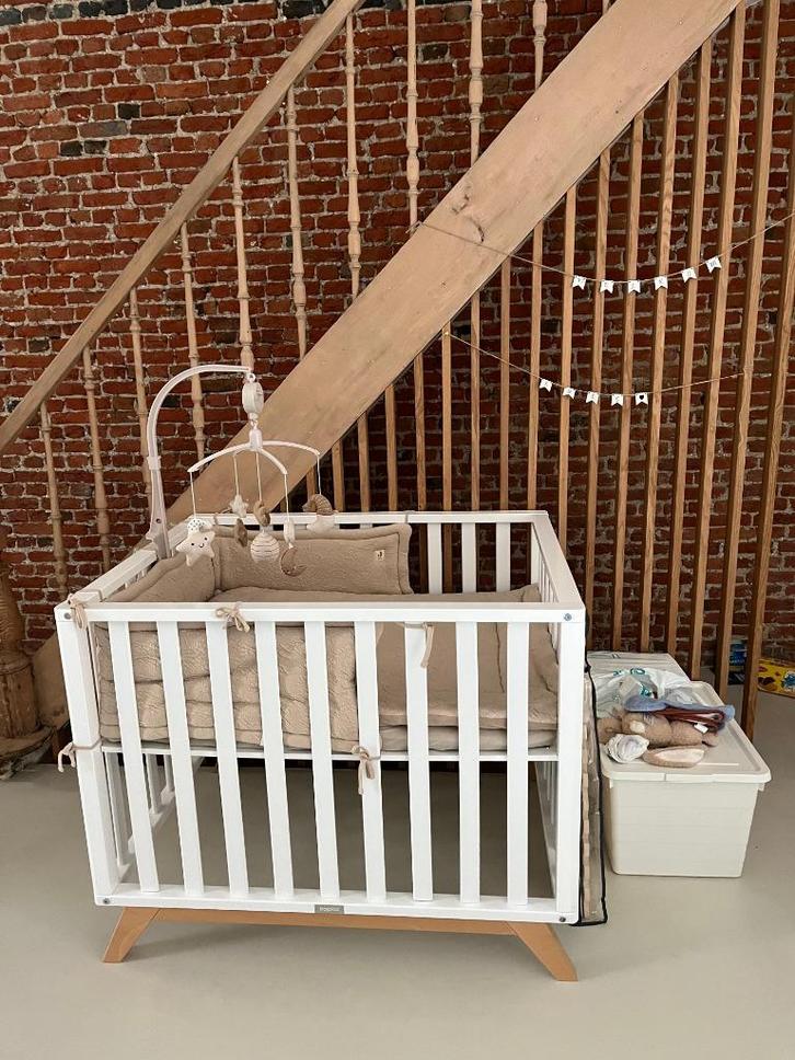 Box Lynn Wit/Naturel Bopita, Kinderen en Baby's, Babyparken, Zo goed als nieuw, In hoogte verstelbaar, Boxkleed, Ophalen