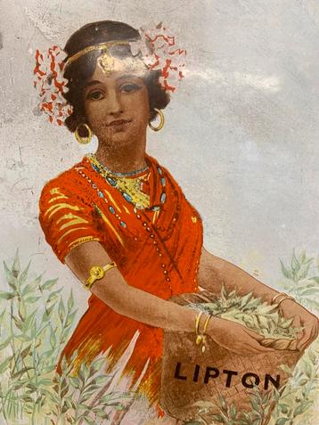 Emaille reclamebord LIPTON THEE 51x76 jaren 20-30 beschikbaar voor biedingen