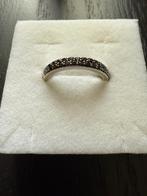 Ring Ti Sento zilver 925 met zwarte steentjes, Ophalen of Verzenden, Zo goed als nieuw, 17 tot 18, Dame