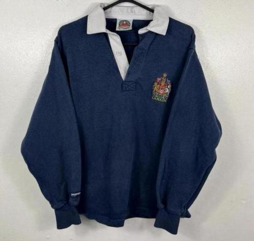 VINTAGE Barbarian CANADA Rugby Polo-shirt Navy-blauw M blue, Sport en Fitness, Rugby, Zo goed als nieuw, Kleding, Ophalen of Verzenden