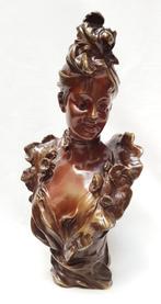 Buste Art Nouveau - Victor Bruyneel., Antiquités & Art, Art | Sculptures & Bois, Enlèvement ou Envoi