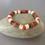Natuurarmband voor dames of heren in kokosringen, zaden, Handtassen en Accessoires, Armbanden, Nieuw, Oranje, Ophalen of Verzenden