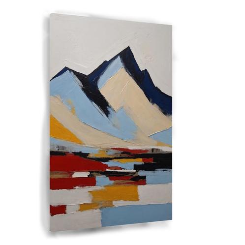 Vue abstraite d'un paysage de montagne sur toile 60x90cm - 1, Maison & Meubles, Accessoires pour la Maison | Décorations murale