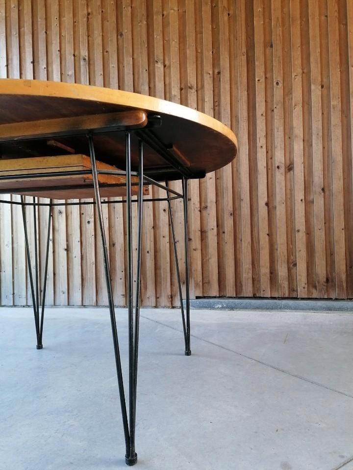 Vintage tafel, hairpin poten, pastoe?, Huis en Inrichting, Tafels | Statafels, Zo goed als nieuw, Ophalen