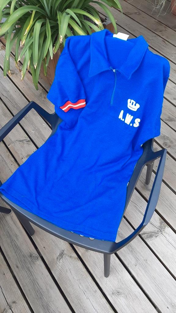 Vintage wielertruitje korte mouw maat 4 = een 50 of M, Kleding | Heren, Sportkleding, Zo goed als nieuw, Maat 48/50 (M), Blauw