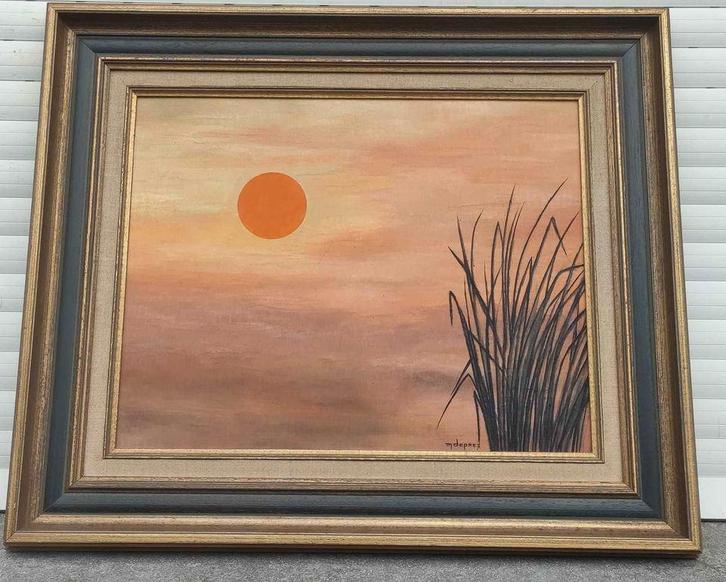 Huile sur panneau signe Mia deprez, Antiek en Kunst, Kunst | Schilderijen | Klassiek, Ophalen of Verzenden