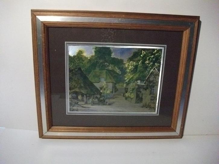 2 Mooie kaders of lijsten combinatie hout - metaal, Huis en Inrichting, Woonaccessoires | Lijsten, Gebruikt, Minder dan 50 cm