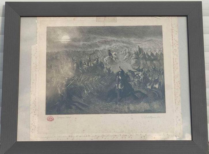 eau forte epreuve d artiste signe charles bernier, Antiek en Kunst, Kunst | Etsen en Gravures, Ophalen of Verzenden