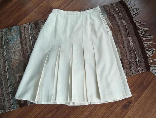 Penny - vintage crême kleurig plooirokje, mt 36/38, Kleding | Dames, Rokken, Gedragen, Maat 36 (S), Beige, Onder de knie, Ophalen of Verzenden