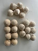Sfeervolle stoffen kerstballen beige/ecru, Enlèvement ou Envoi, Comme neuf