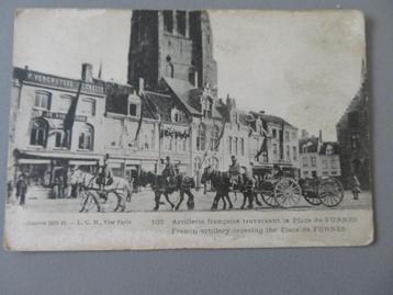 Front Belges 1918 postkaart Grote markt Veurne Franse Milit. beschikbaar voor biedingen