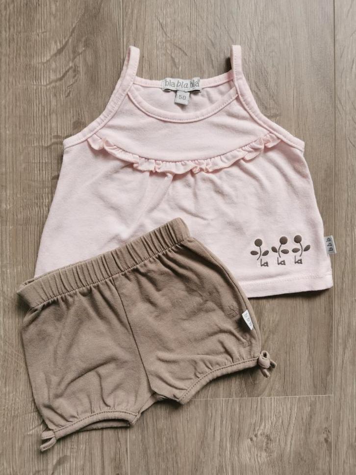Setje bla bla bla - maat 50, Kinderen en Baby's, Babykleding | Maat 50, Zo goed als nieuw, Meisje, Setje, Ophalen of Verzenden