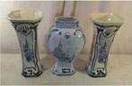 3 Prachtige antieke Vazen - Delfts - 25cm, Antiek en Kunst, Antiek | Keramiek en Aardewerk, Ophalen of Verzenden