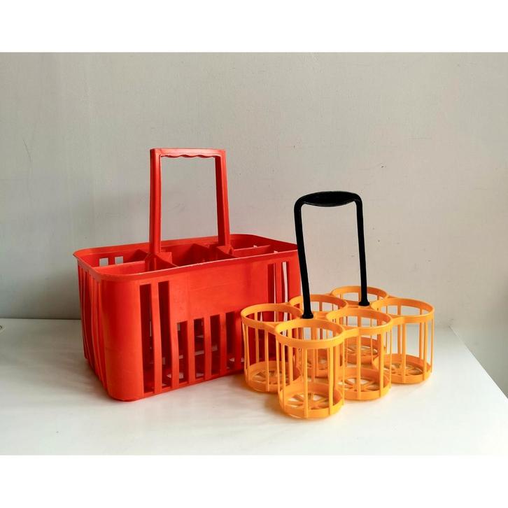 2 Vintage flessendragers jaren '70, Antiek en Kunst, Curiosa en Brocante, Ophalen of Verzenden