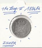 1 FR 1886 FR LEOPOLD 2 ZILVER, Postzegels en Munten, Munten | België, Ophalen of Verzenden, Zilver, Zilver