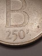 Zilverstuk 250 frank met ribbelrand kleine B 1976 VL, Postzegels en Munten, Zilver, Ophalen of Verzenden, Losse munt, Zilver