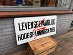Groot LEVENSGEVAARLIJK emaille bord, Antiek en Kunst, Ophalen