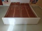 Bed met lattenbodems, Huis en Inrichting, Ophalen, Wit, Tweepersoons, 160 cm