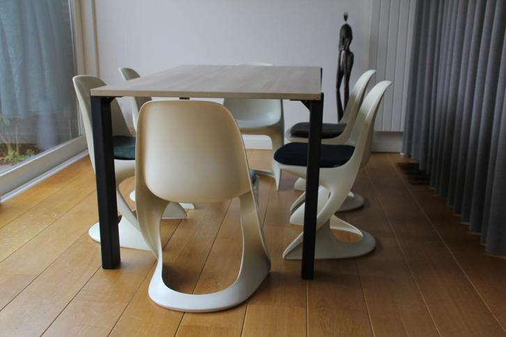 6 stoelen Casalino wit  vintage designmeubel, Huis en Inrichting, Stoelen, Zo goed als nieuw, Vijf, Zes of meer stoelen, Kunststof