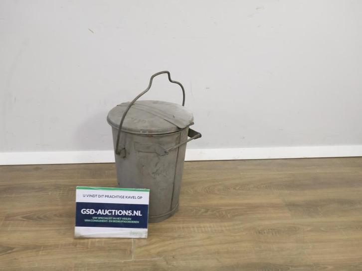 Zinken Tuin Afvalemmer - Rotterdam, Antiek en Kunst, Curiosa en Brocante