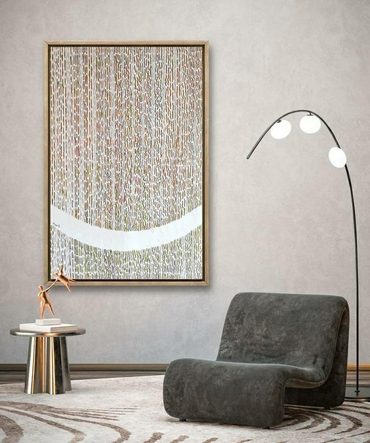 "A waterfall of colors", Antiek en Kunst, Kunst | Schilderijen | Abstract, Ophalen of Verzenden