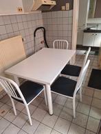Table de cuisine avec 4 chaises en fer laqué ! Prise en char, Maison & Meubles, Comme neuf, Enlèvement