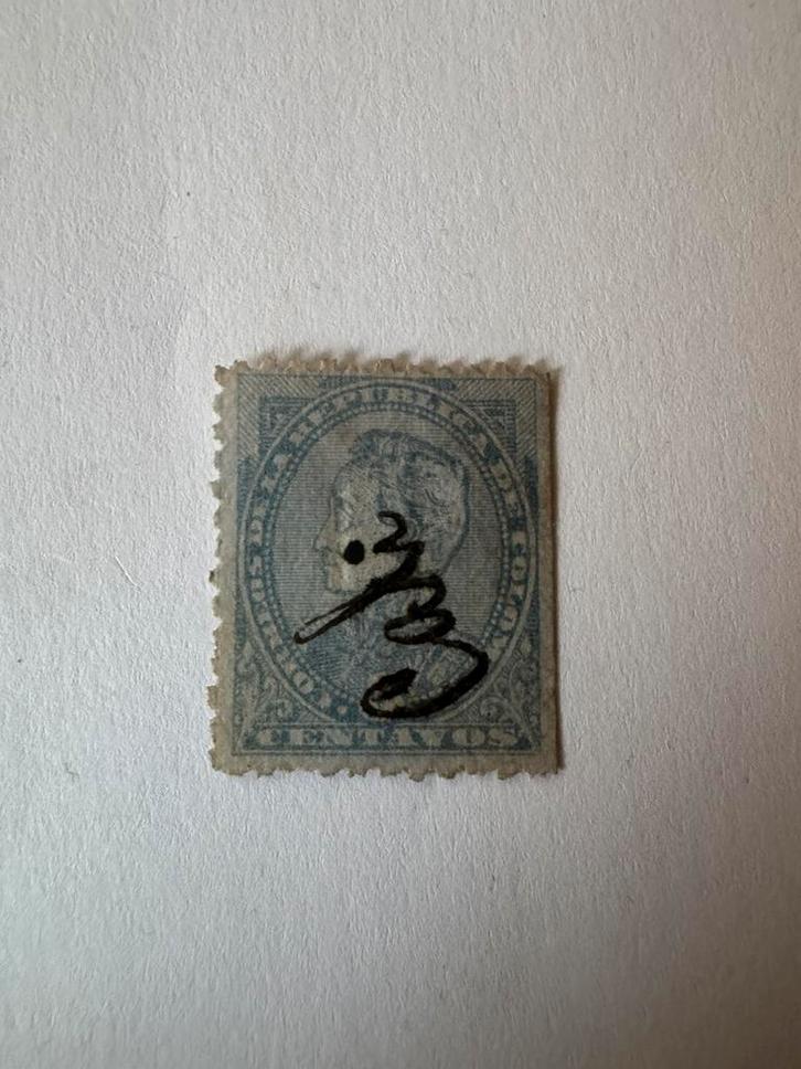 Oude postzegel Colombia 5 centavo geannuleerd handgeschreven, Postzegels en Munten, Postzegels | Amerika, Ophalen of Verzenden