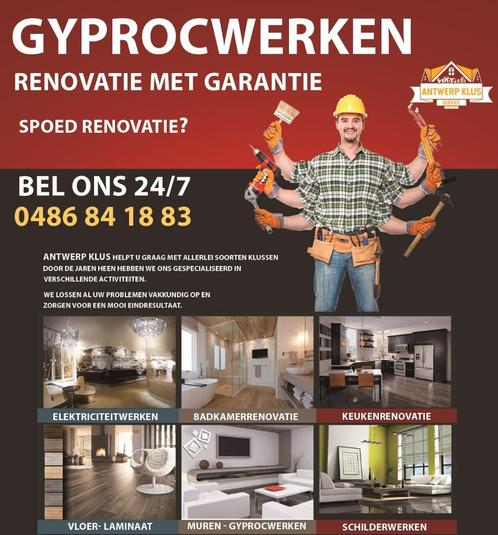 Gyprokwerken - Isolatie Dak - 0486841883, Doe-het-zelf en Bouw, Overige Doe-Het-Zelf en Bouw, Ophalen of Verzenden