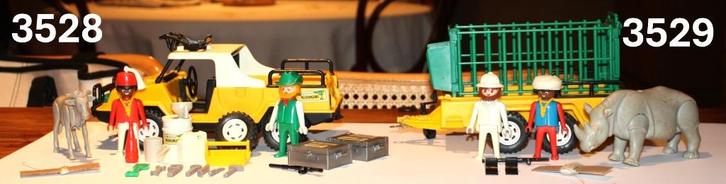 Playmobil vintage Safari Jeep (3528) en Aanhangwagen (3529), Kinderen en Baby's, Speelgoed | Playmobil, Gebruikt, Complete set