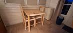Kleine houten tafel met 2 stoelen, Huis en Inrichting, Tafels | Eettafels, Ophalen, 50 tot 100 cm, Vierkant, Tot twee personen