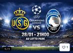 Twee tickets Union v Atalanta Champions League op topplaats.