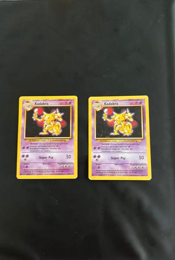 2 dezelfde pokémonkaarten, Naam: Kadabra, Serienummer:30/102 beschikbaar voor biedingen