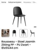 Nieuwe zwarte Rousseau stoelen 4 stuks, Huis en Inrichting, Ophalen, Nieuw, Zwart, Vier