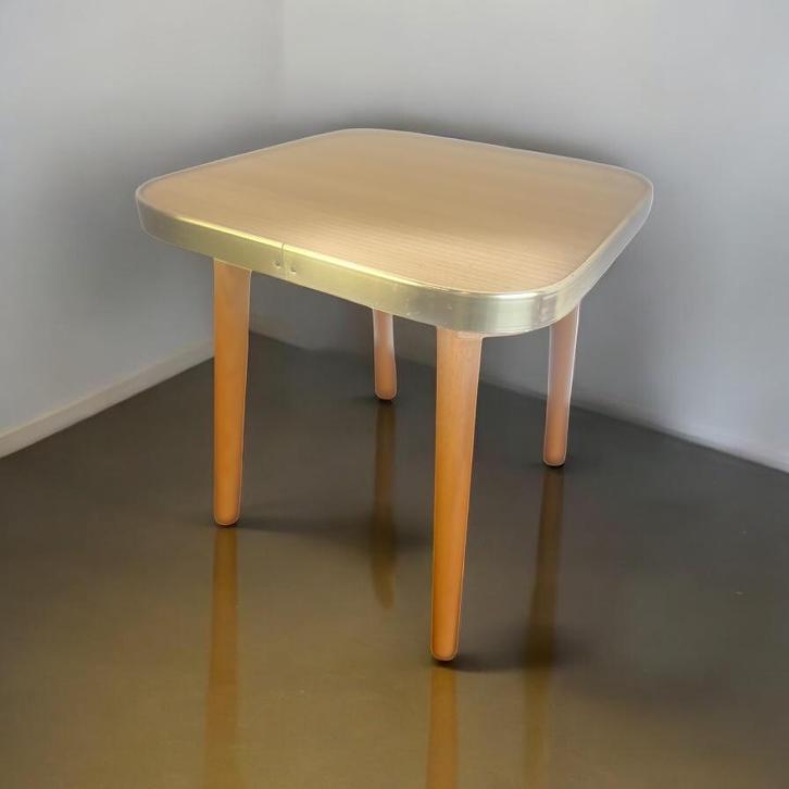 Vintage vierkant plantentafeltje / mini tafeltje, Antiek en Kunst, Antiek | Meubels | Tafels, Ophalen of Verzenden