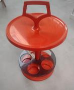 Vintage cocktailbar / bijzettafeltje, Huis en Inrichting, Tafels | Bijzettafels, Kunststof, Gebruikt, Rond, Retro