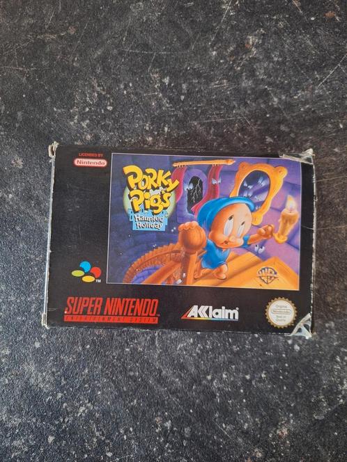 Porky Pig’s Haunted Holiday (SNES) – Complete in Box!, Games en Spelcomputers, Games | Nintendo Super NES, Gebruikt, Ophalen of Verzenden