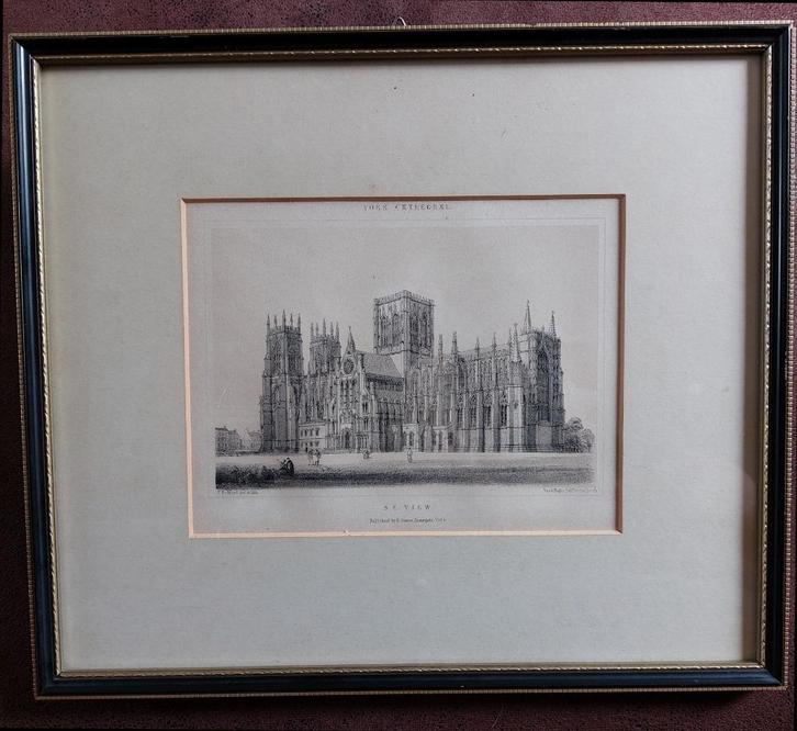 Day & Haghe Lithographers to the Queen - Old York Cathedral, Antiek en Kunst, Kunst | Litho's en Zeefdrukken, Ophalen of Verzenden