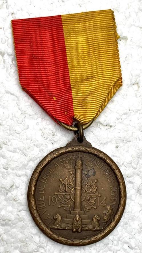 Medaille, 14-18, Med LUIK ter verdediging vd stad en Forten, Verzamelen, Militaria | Algemeen, Landmacht, Lintje, Medaille of Wings