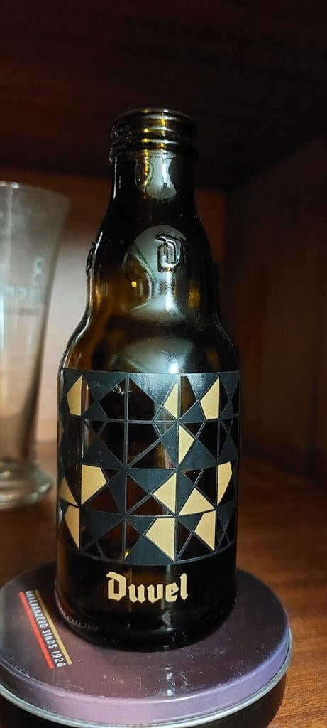 Klein flesje DUVEL 18 cl Leeg !, Ophalen of Verzenden