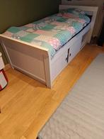 Bed 200x90. Witte afwerking. In goede staat., Ophalen, Gebruikt, 90 cm, Eenpersoons