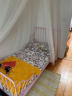Roze meegroei bed ikea incl lattenbodem en matras, Ophalen, Gebruikt, 70 tot 85 cm, Lattenbodem