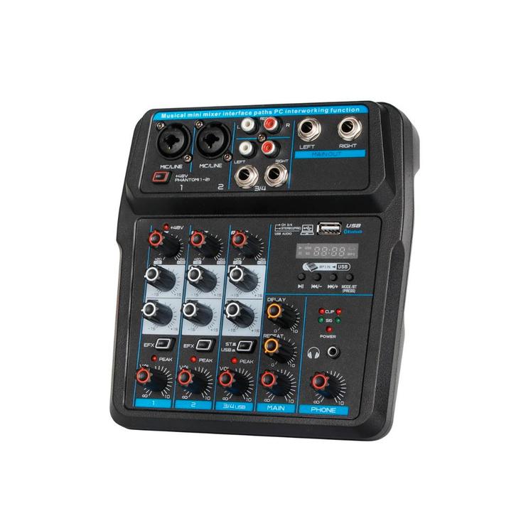 U4 Sound Mixing Console - 4-Kanaals - USB Opname - Bluetooth, Muziek en Instrumenten, Microfoons, Zo goed als nieuw, Ophalen of Verzenden