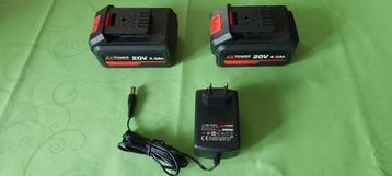 2X batteries AX power 20Volts 4.0Ah pour outillage FERM