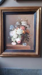 stil leven getekend door schilder AB  A still life with flow, Antiek en Kunst, Ophalen of Verzenden