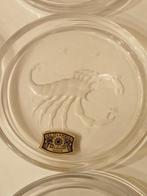 12 sous-verres, signes du zodiaque, cristal Val St Lambert, Enlèvement ou Envoi
