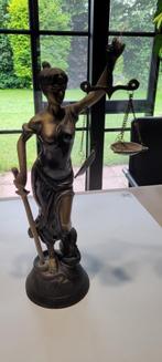 mooi oud bronzen beeld vrouwe justitia, Verzenden