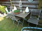 Belle table de jardin avec 4 chaises, Jardin & Terrasse, Ensembles de jardin, Chaise, Bois, 4 places, Enlèvement